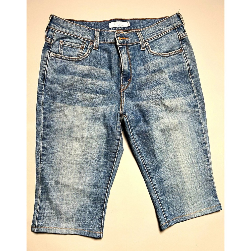 Levi's Women's Blue Light Wash Bootcut Jeans Capri Slim Fit Stretch Mid Rise 10